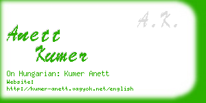anett kumer business card